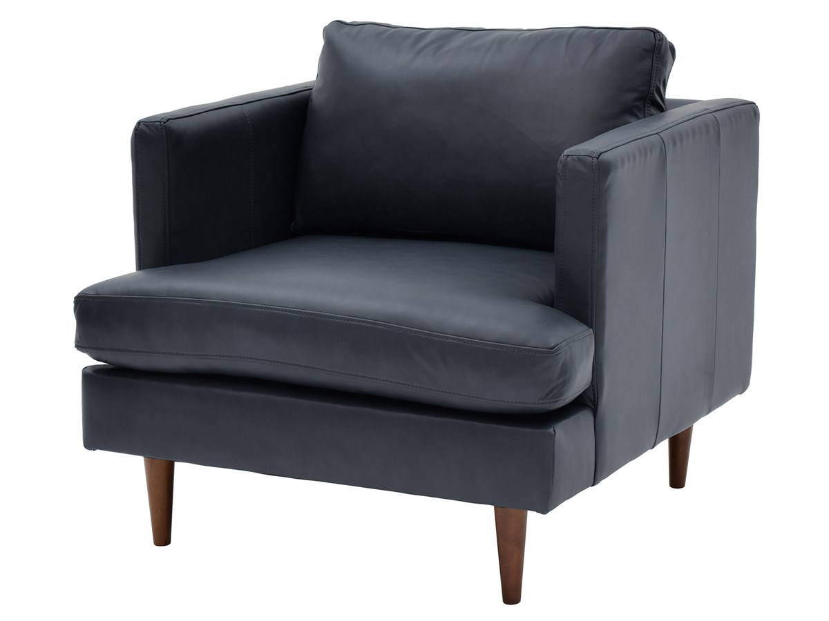 Allenby Top-Grain Leather Chair, Navy